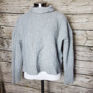 Lauren Ralph Lauren Gray Cashmere Blend Turtleneck Sweater Size Large